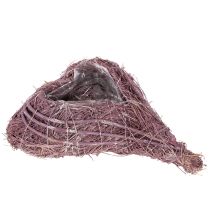 Article Cœur à planter en matériau naturel avec film plastique 24 cm violet