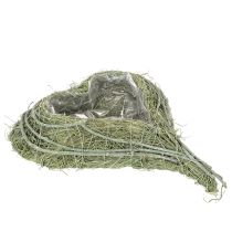 Article Coupe en forme de cœur en herbes naturelles avec feuille plastique 38 cm
