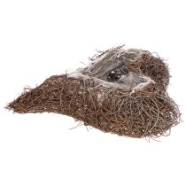 Article Pots en forme de cœur en branches avec film plastique 20 cm, lot de 2