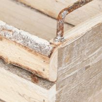 Article Jardinière Bois Écorce Manche Naturel L29cm/23cm Lot 2pcs