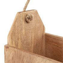 Article Caisse en bois avec corde en jute et anses 35x16x21,5 cm