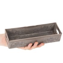 Article Plateau rectangulaire compact 23 cm en plastique anthracite