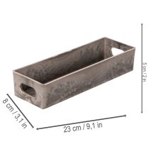 Article Plateau rectangulaire compact 23 cm en plastique anthracite