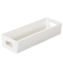 Article Plateau rectangulaire avec poignées en plastique 32 cm gris clair