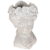 Article Jardinière Tête de femme Style antique Pierre moulée H20,5cm