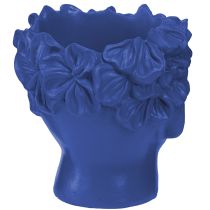 Article Pots décoratifs en forme de buste pour plantes, en polyresine bleu, 13,5 × 13 × 14 cm