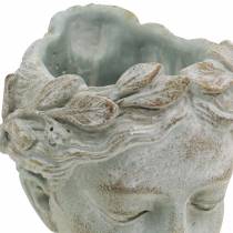 Article Porte-plante buste antique en béton gris-bleu Ø8cm H15cm