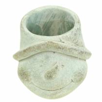 Article Jardinière tête de plante bonhomme de neige Ø11cm H11.5cm 2pcs