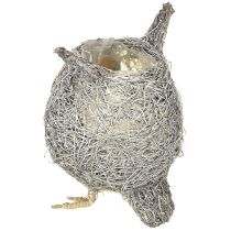 Article Panier à plantes hibou vigne blanc lavé Ø14cm