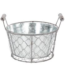 Article Panière en métal avec insert amovible, style Shabby Chic, Ø22 cm, H17,5 cm