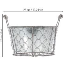 Article Panière en métal avec insert amovible, style Shabby Chic, Ø22 cm, H17,5 cm
