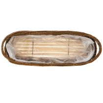 Article Panier à plantes avec poignées, ovale marron 57/50/42 cm, lot de 3