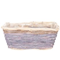 Article Lot de 4 paniers rectangulaires en bois avec film plastique intégré 25 cm