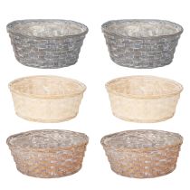 Article Panier tressé, une élégante décoration florale pour le salon. Panier de Pâques, 23 cm, lot de 6.