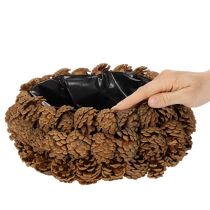 Article Coupe ronde à planter en pommes de pin 30 cm marron