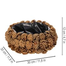 Article Coupe ronde à planter en pommes de pin 30 cm marron