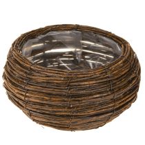 Article Panier à plantes rond avec panier en osier marron Ø32/23cm lot de 2