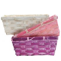 Panier à chips carré violet/blanc/rose 8 pcs