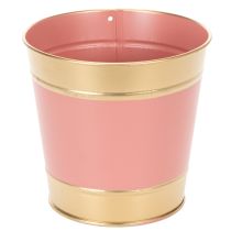 Article Lot de 4 cache-pots en métal Ø13cm H12cm - Couleurs pastel et doré