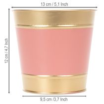Article Lot de 4 cache-pots en métal Ø13cm H12cm - Couleurs pastel et doré