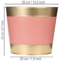 Article Pot de fleurs/jardinière en métal, Ø 26 cm H 22 cm, lot de 4