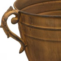 Jardinière coupe vase aspect rouille métal Ø22.5cm H32.5cm