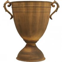 Article Cache-pot aspect rouille coupe vase métal Ø22,5cm H32,5cm