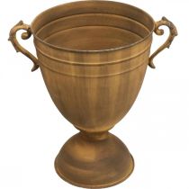 Article Cache-pot aspect rouille coupe vase métal Ø22,5cm H32,5cm