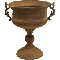 Jardinière coupe vase aspect rouille grand métal Ø29cm H39cm