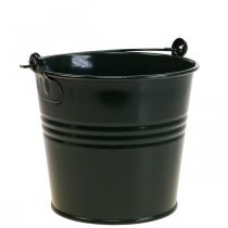 Jardinière Vintage Deco Métal Seau Vert Foncé Ø16 H24cm