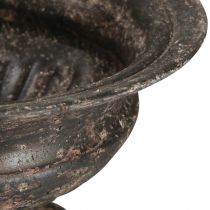 Article Coupe Plante Calice Aspect Antique Noir Marron Ø20cm H15cm