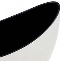 Bol à plantes bol décoratif ovale Jardinière blanc crème 24×10×15cm