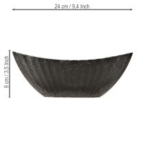 Article Jardinière avec rainures, bateau de plantation, anthracite, 24 cm