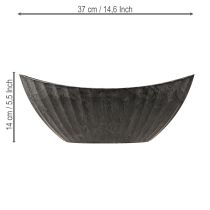 Article Jardinière à rainures ovale bateau anthracite 36cm