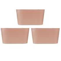 Article Bol à plantes ovale décoratif en plastique rose marron 20×10×11cm 3pcs