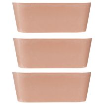 Article Bol à plantes ovale décoratif en plastique rose marron 27×11×10cm 3pcs