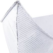 Article Jardinière bateau métal blanc argenté 54,5/48/42 cm lot de 3