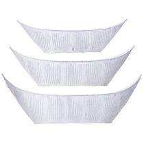 Article Jardinière bateau métal blanc argenté 54,5/48/42 cm lot de 3