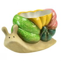 Article Cache-pot décoratif escargot en céramique coloré 19cmx8,5cmx11cm