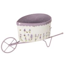 Article Jardinière Schubkarre en Métal 46 cm avec Motif Lavande