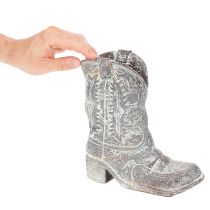 Article Dekoboot en résine gris 24 cm pour plantes