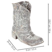 Article Dekoboot en résine gris 24 cm pour plantes
