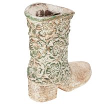 Article Jardinière en forme de botte western vintage 24 cm en poly-résine avec motif floral
