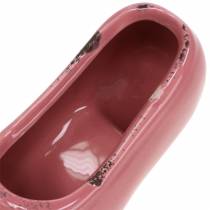 Chaussure de planteur pour femmes en céramique rose, rose, crème assorties 14 × 5cm H7cm 6pcs