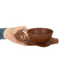 Article Pot de fleurs avec soucoupe, finition rouille, Ø 19,5 cm, H 8 cm