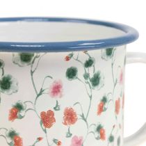 Article Coupe à plantes décorative en émail motifs floraux Ø11cm