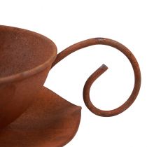 Article Coupe à plantes avec soucoupe vintage rouille Ø17,5cm H6cm