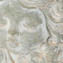 Article Pot de fleurs en pierre moulée représentant un ange, décoration funéraire, 19,5 × 12 × 19,5 cm