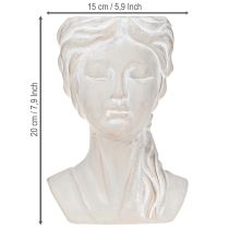 Article Pot décoratif en forme de buste féminin en pierre synthétique, 20 cm