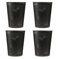 Article Cache-pot plastique anthracite Ø13cm H16,5cm 4pcs